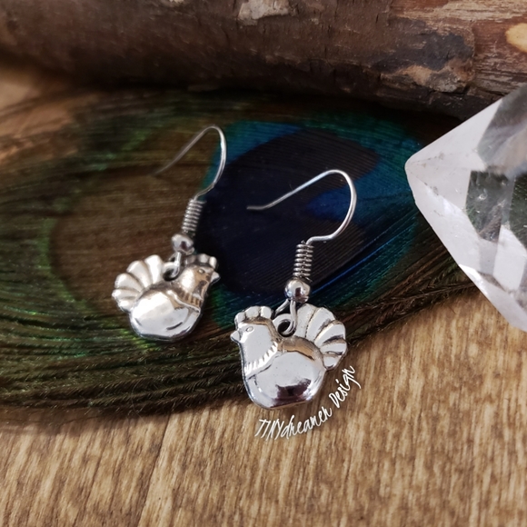 Chicken earrings ~Cowgirl Jewelry~Hen party favors~Country~Cowboy earrings 4H - Picture 9 of 10